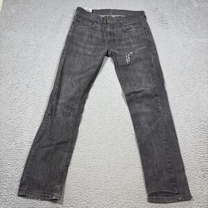 Levis 511 Men's 32x30 Slim Fit Dark Grey Denim Jeans Grunge Casual Work